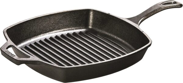 Lodge Cast Iron Grill Pan, Square, Black