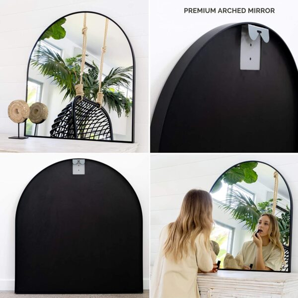 Black Arch Mirror Decor for Wall - Perfect for Entryway Mirror - Image 2